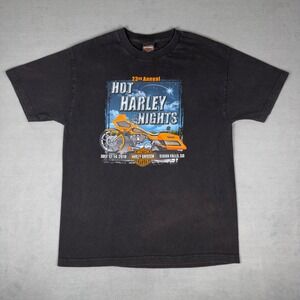 Harley Davidson Hot Harley Nights 2018 Sioux Falls SD T-Shirt Biker Men's L